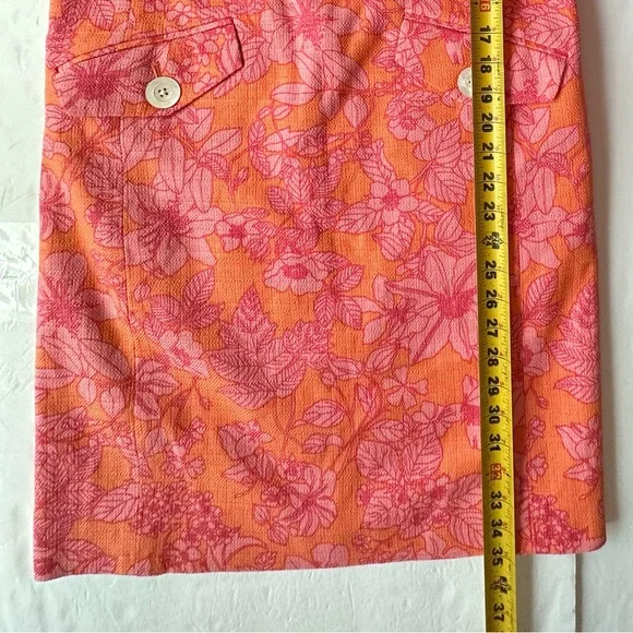 Brooks Brothers Women's Pink Orange Floral Print Zip Summer Shift Dress Sz 4 EUC - Picture 4 of 8